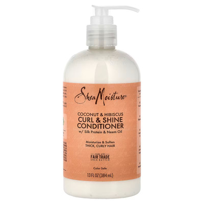 SheaMoisture Curl and Shine Conditioner For Curly Hair (Coconut & Hibiscus) 13oz