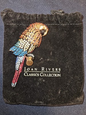 JOAN RIVERS CRYSTAL 4  Macaw Parrot Brooch PIN Limited Edition NUMBERED NIB