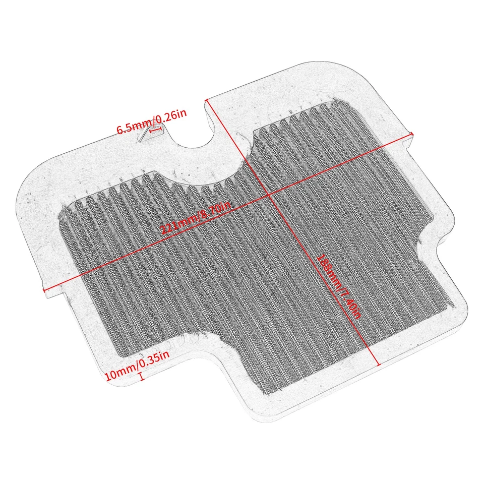 2009-2010 For Kawasaki ER-6N Ninja 650R High airflow Air Filter Element Cleaner - Image 2 of 4