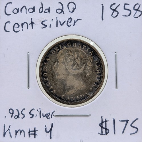 1858 Canada 20 Cents Km#4