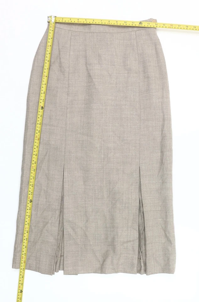 Windsmoor Women’s Beige Wool Midi Pencil Skirt Size 12 - Image 2 of 4