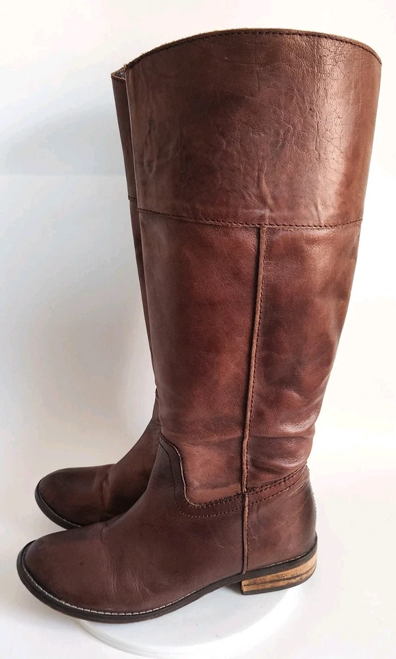 Botas de Montar Mia Hasta la Rodilla Talla 8.5 Cuero Marrón Chocolate Preparación Ecuestre Foto 4 de 4