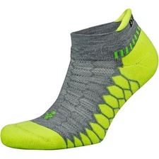 Balega Silver No Show Running Socks - Midgray/Neon Lime