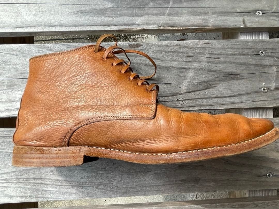 GUIDI 994 Ankle Boots Brown Leather Lace Up Shoes Size 26.5cm EU42