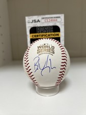 BRANDON HYDE SIGNED 2016 WORLD SERIES BASEBALL JSA COA