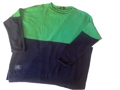 RALPH LAUREN GESTREIFT Cruise Sommer MARINE GRÜN Baumwolle PULLOVER SWEATER 2XL