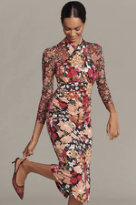 NWT Anthropologie mesh Halter Midi Dress XXS