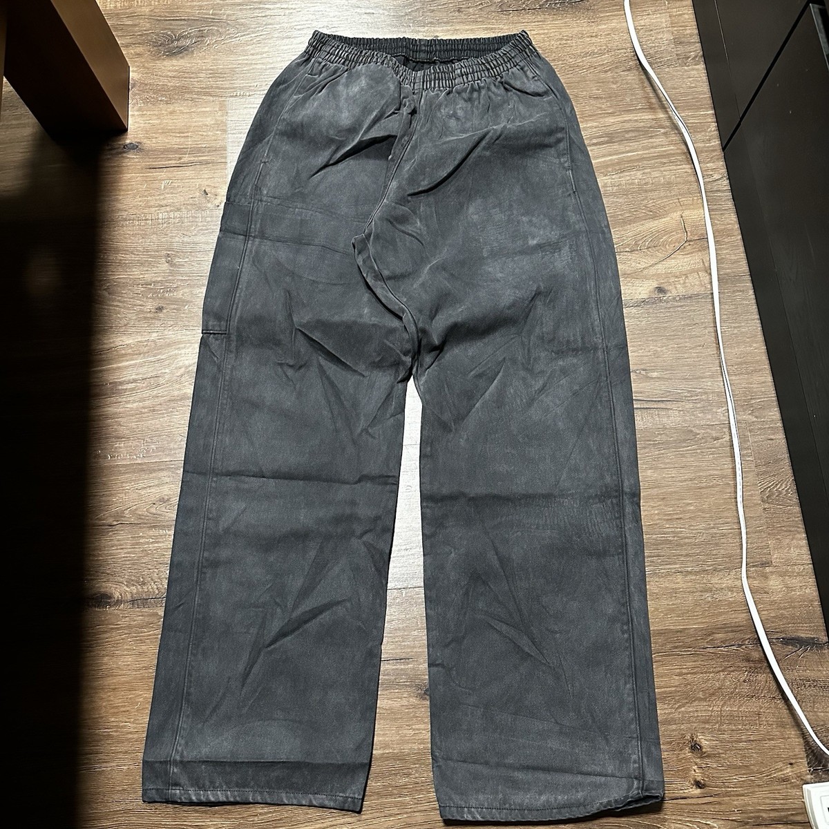 Yeezy YZY Gap Sateen Cargo Pants Mens Size XL POETIC BLACK