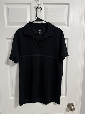 Uniqlo Polo Shirt Adult Black Short Sleeve Casual Performance DRY-EX Men s