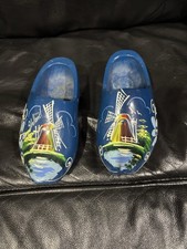 Vintage Wooden Dutch Clogs Shoes Hand Carved Painted  Holland  