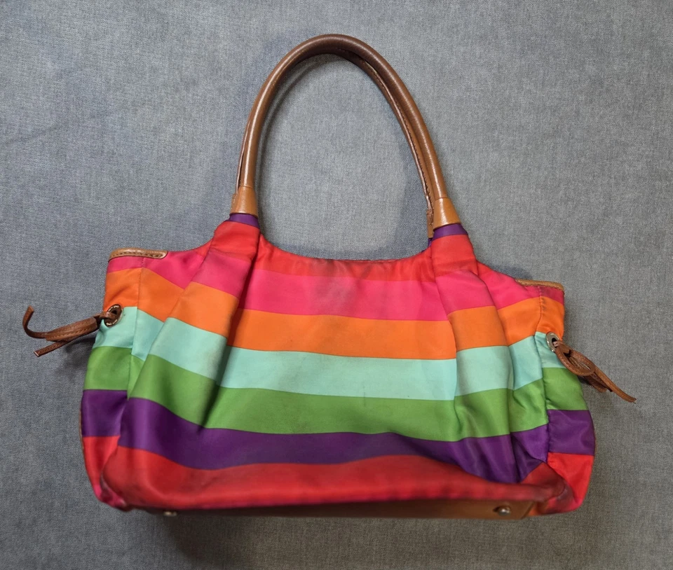 Сумка наплечная Kate Spade в полоску цветной блок радужная сумка с короткими ручками - Изображение 2 из 4