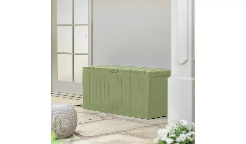 Keter Coffre de jardin en résine SAMOA - Gris - 270L 117 x 45 x 57 cm