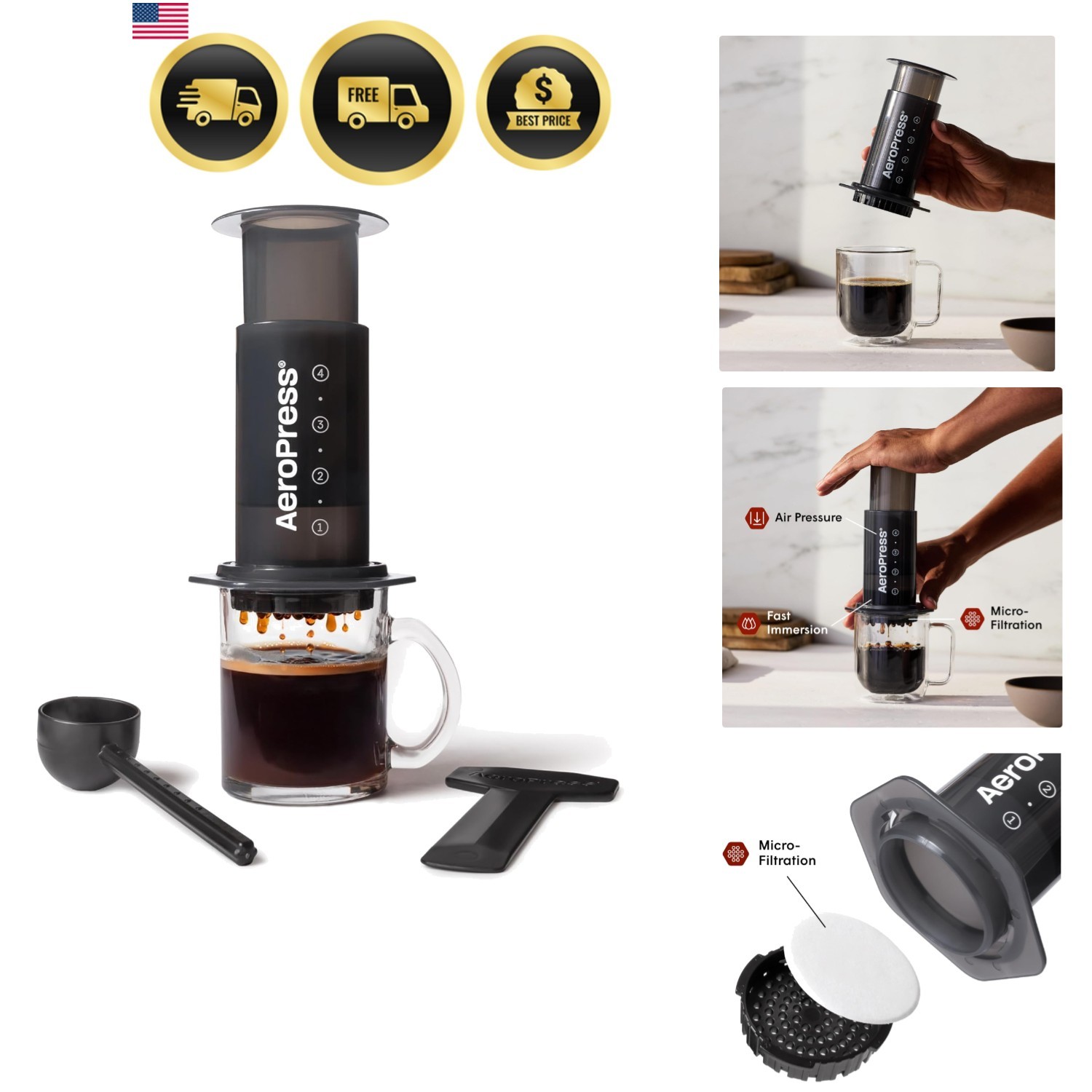 Coffee and Espresso-style Maker, Barista Level Portable Coff