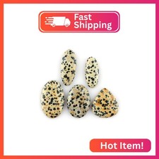 CRYSTALINES 5pcs Natural Dalmatian Jasper Gemstones, Wholesale Cabochons, DIY J
