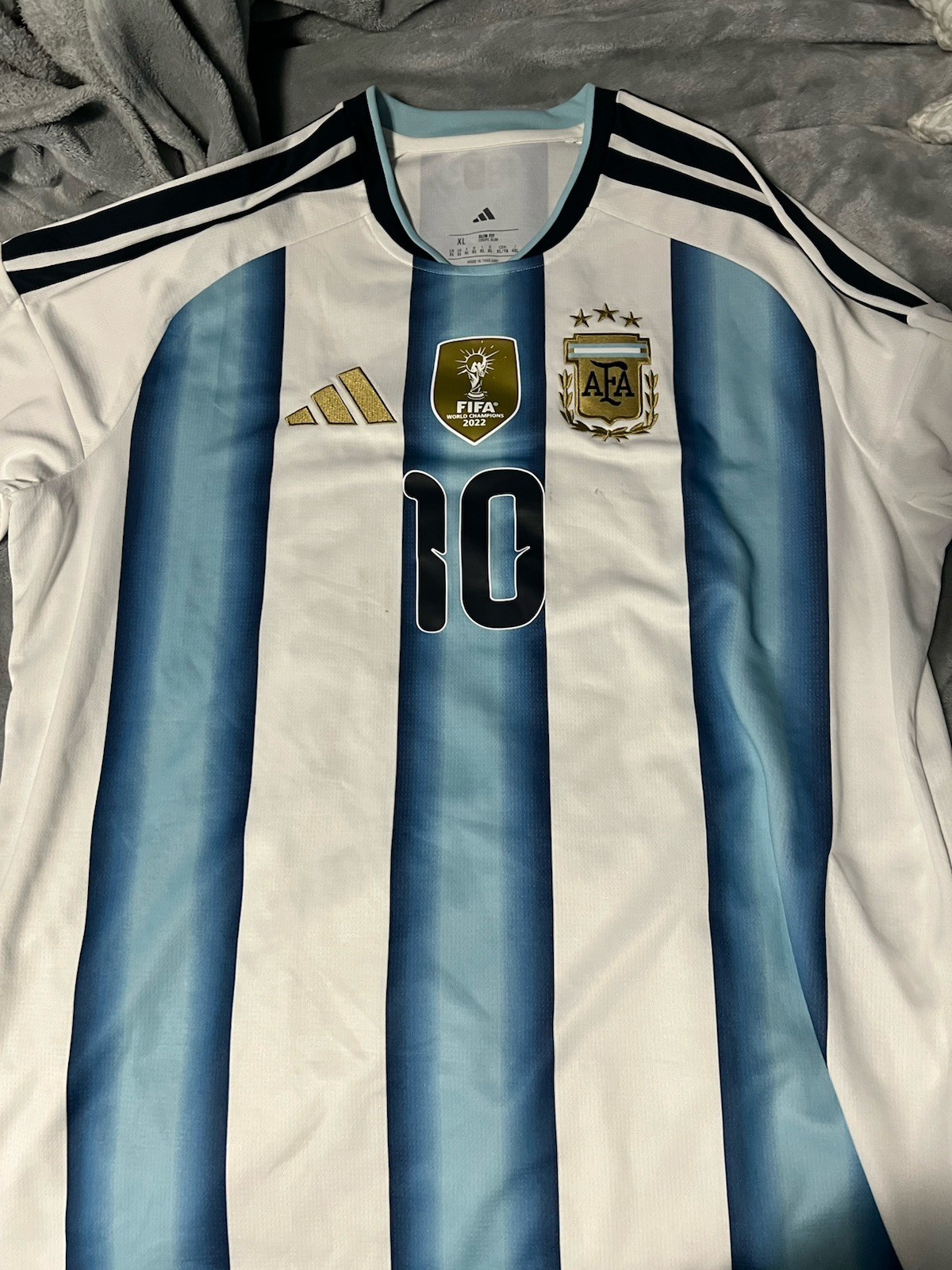 adidas Argentina Lionel Messi #10 Men's Soccer Jersey XL White/Blue