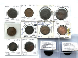 Canada 12 Various Nova Scotia Penny Tokens No Reserve A