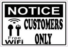 5 x 3.5 Notice Free Wi-Fi Magnet Magnetic Coffee Sign Magnets Magnetic Signs