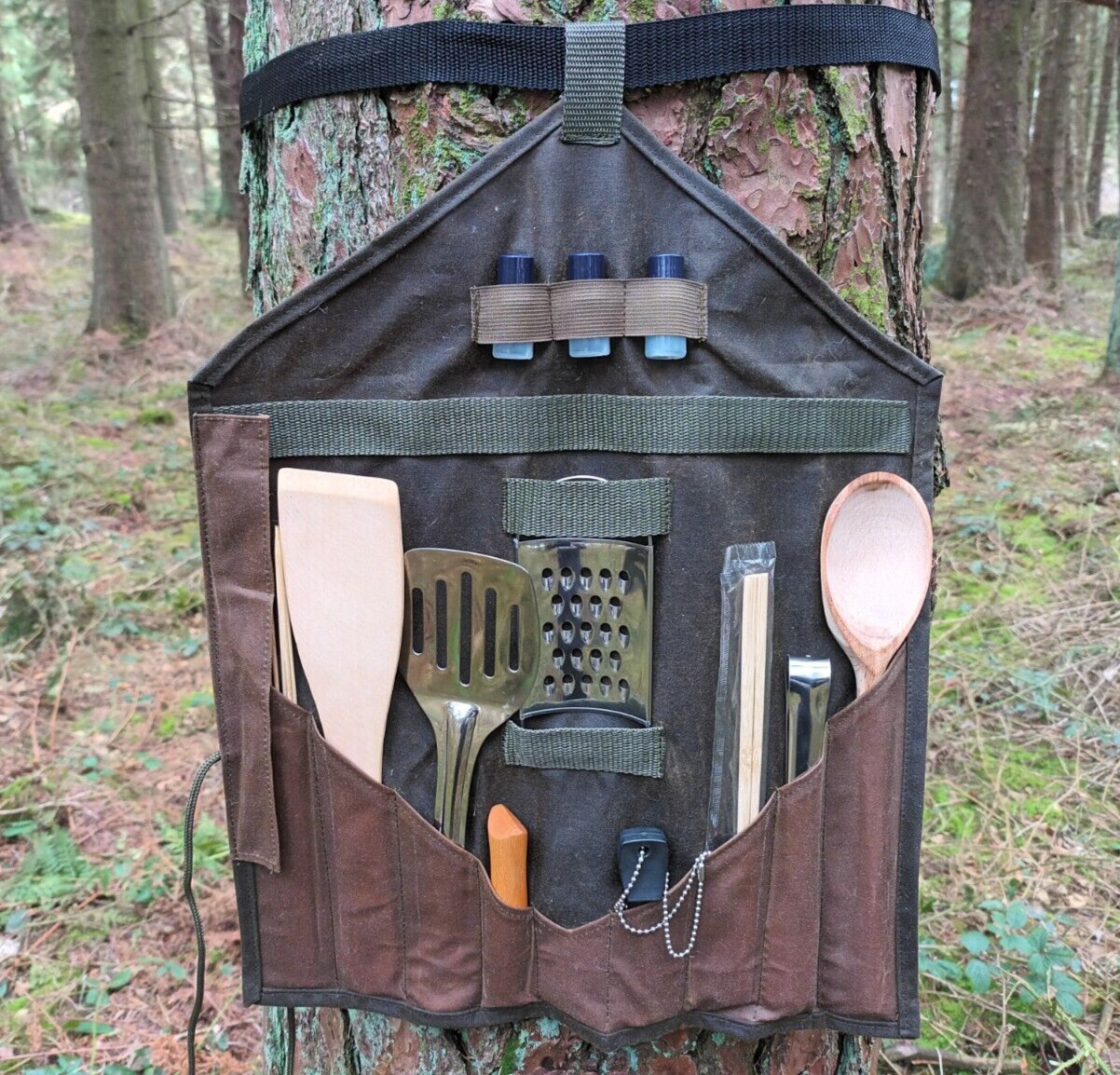 Bushcraft Wildcamping Campamento Campamento Esenciales Herramienta Rollo