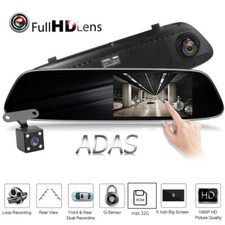 Rearview Mirror Car DVR Camera ADAS Car Dash Cam Video Recorder With Speaker Mic
