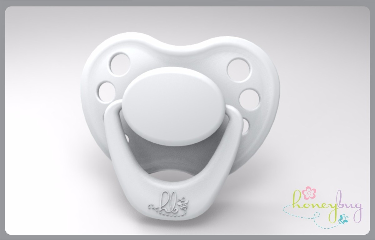 Honeybug MAGNETIC PACIFIER reborn art doll Sweetheart newborn handle CLOUD  GRAY