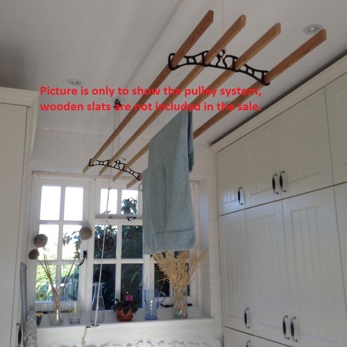 Traditional Kitchen Clothes Airer Dryer Pulley Kit Only Black Without Laths - Picture 2 of 8