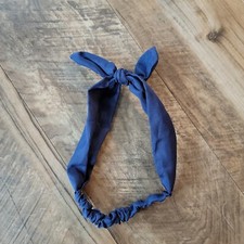 Elastic Headband Navy Blue With Small Attached Bow For Women Size Small