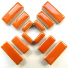 Orange Ceramic Rectangles Mosaic Tile Pieces - 50 Tiles - Mixed Sizes