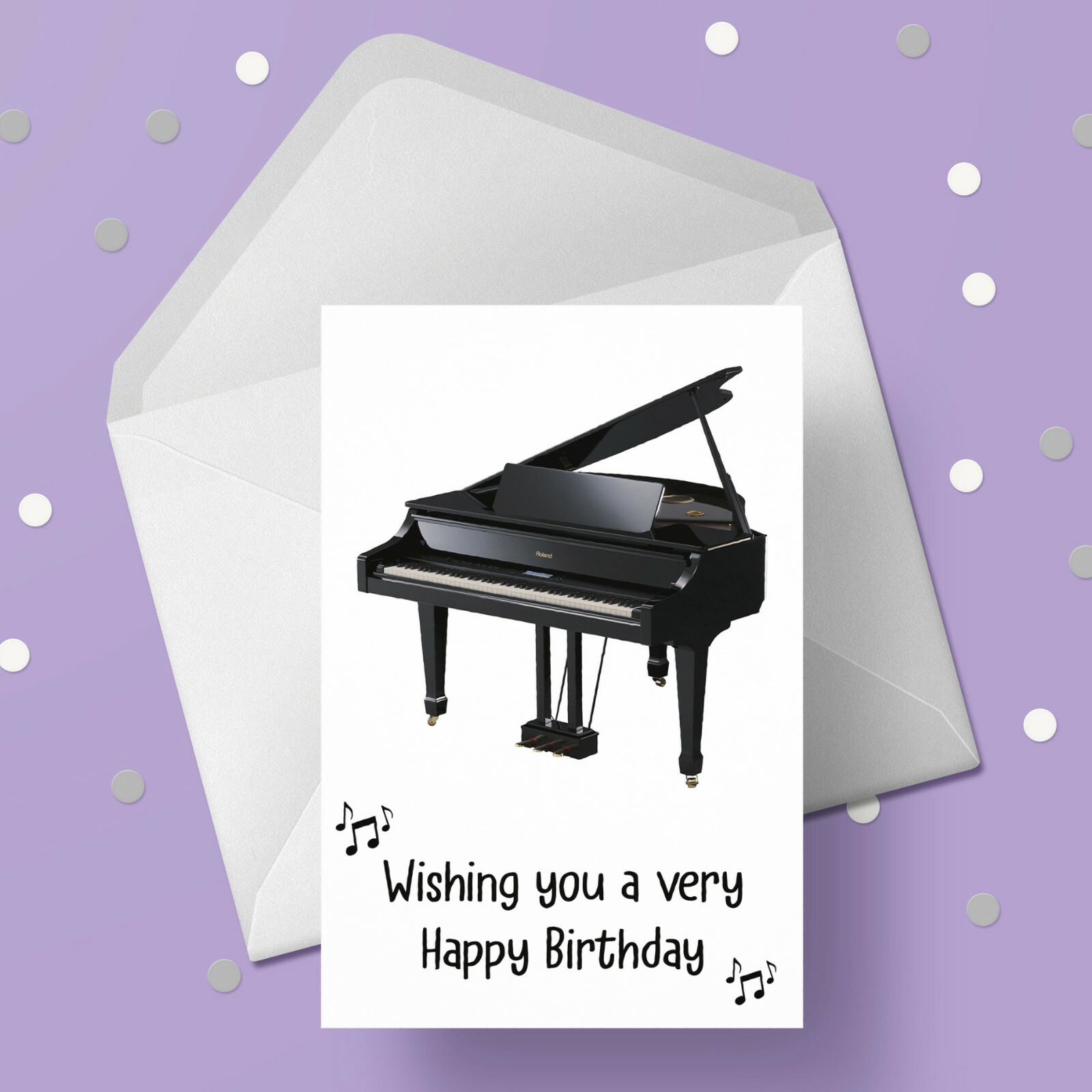 Piano Birthday Card 01 - Grand Piano