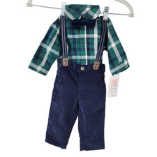 NWT Boys Holiday Outfit Pants Button Down And Bowtie Size 6 Months Carters