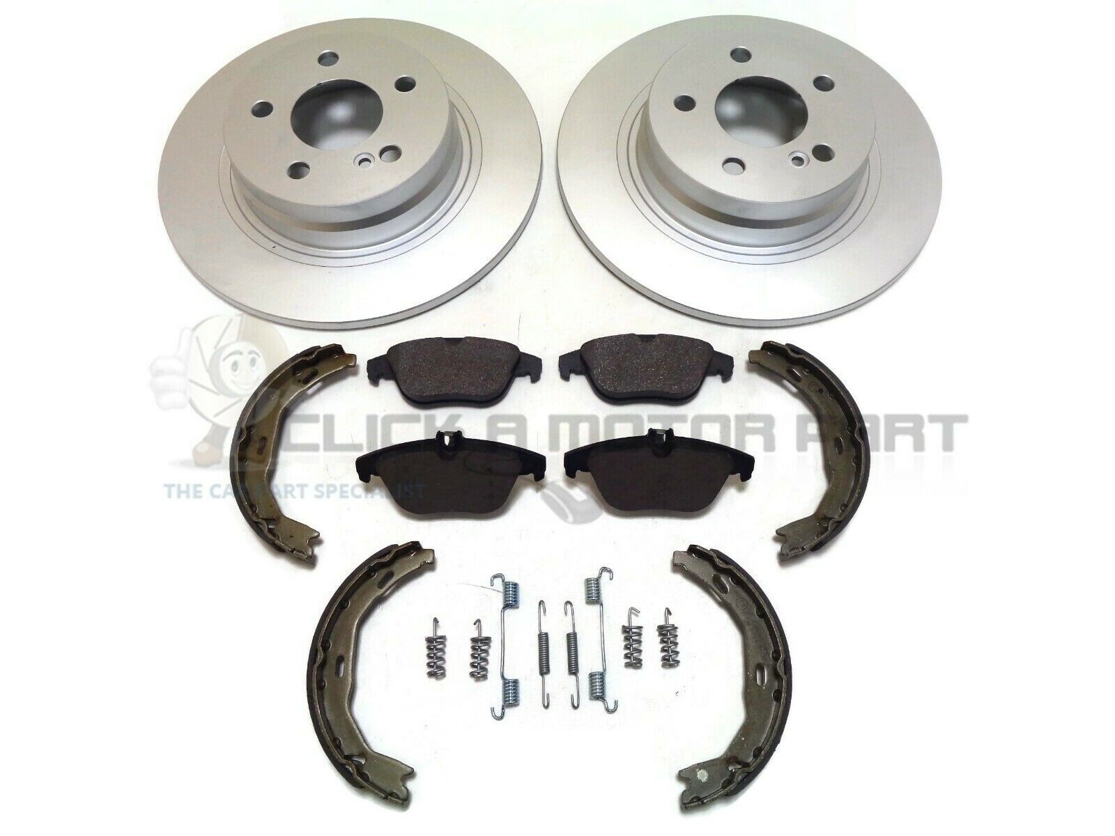 MERCEDES C220 CDi C230 C250 C280 REAR 2 BRAKE DISCS & PADS & SHOES