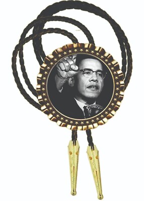 Malcolm X Civil Rights Leader Vintage Photo art Bolo Tie Gift for Dad Neckties
