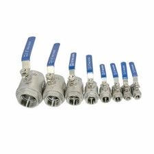 1/4"3/8"1/2" 1" NPT Female 304 Stainless Steel Full Port Ball Valve Vinyl Handle