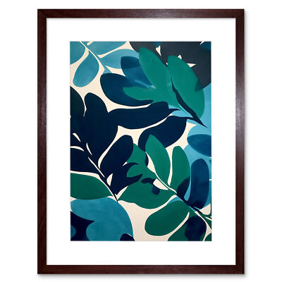 Henri Matisse Style Leaves Watercolour Botanical Boho Framed Art Print 12X16