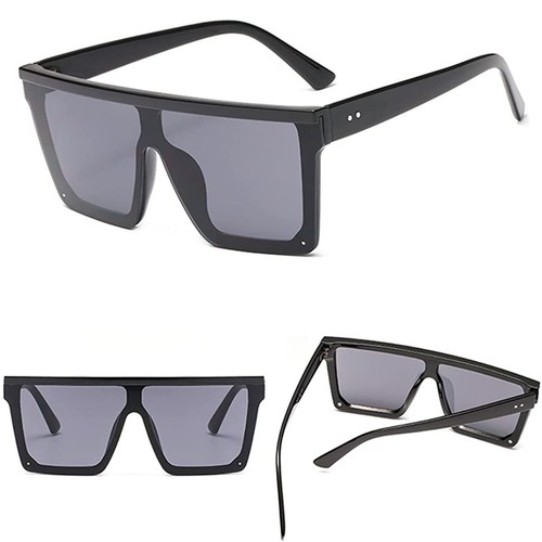 Skin Friendly Oversized Square Rimless Flat Sunglasses for Men Women Outdoor - Picture 5 of 12