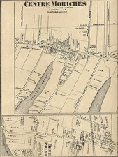 Center Moriches Blue Point Eastport NY 1873 Map with Homeowners Names