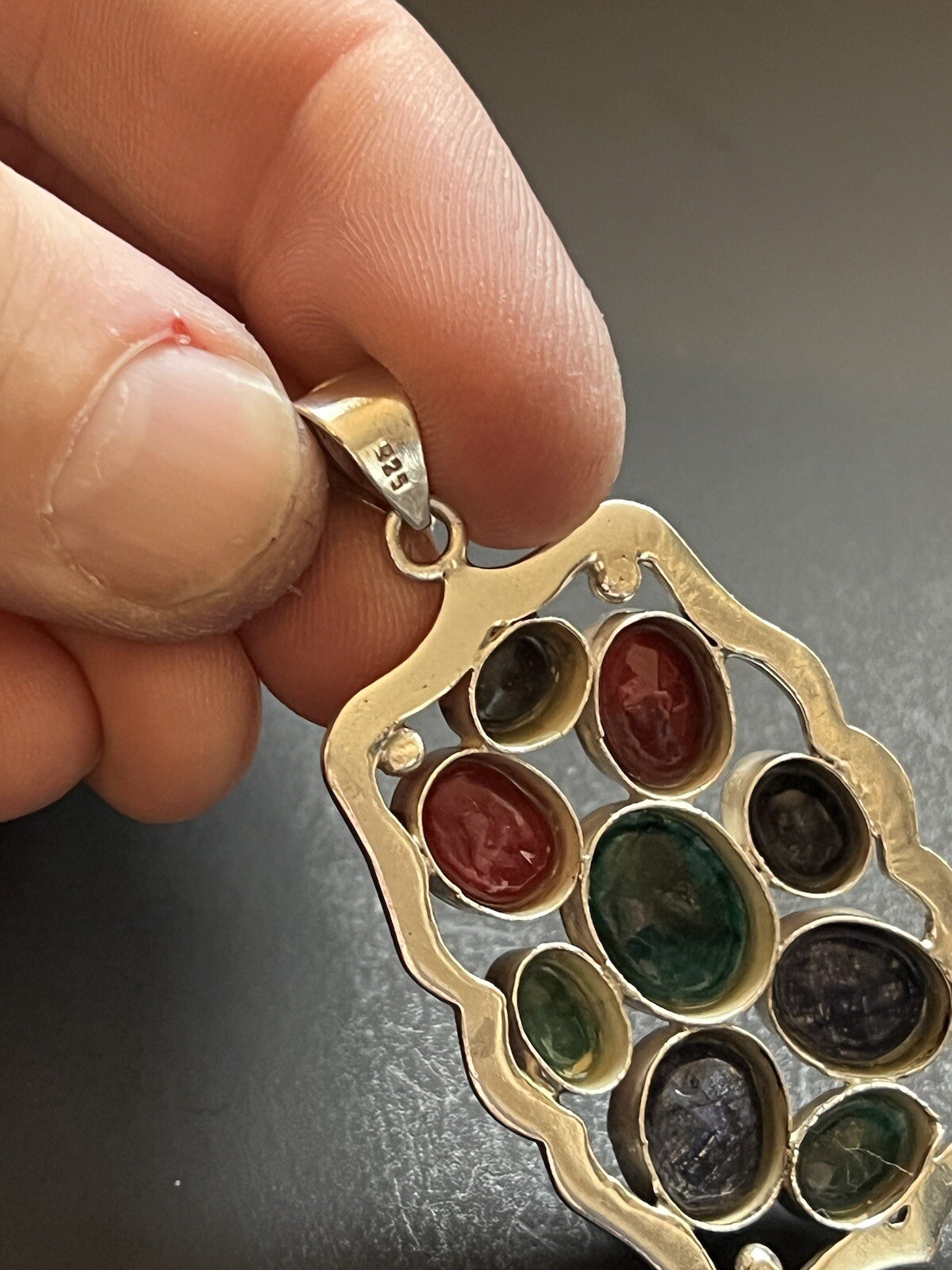 Sterling Silver 925 Bezel Set Ruby, Emerald, Sapp… - image 7