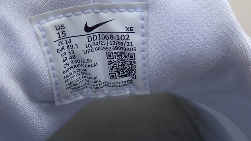 NIKE AIR HUARACHE, triple white, US 15/EUR 49,5, indossata, (DD1068-102) - Foto 9 di 11