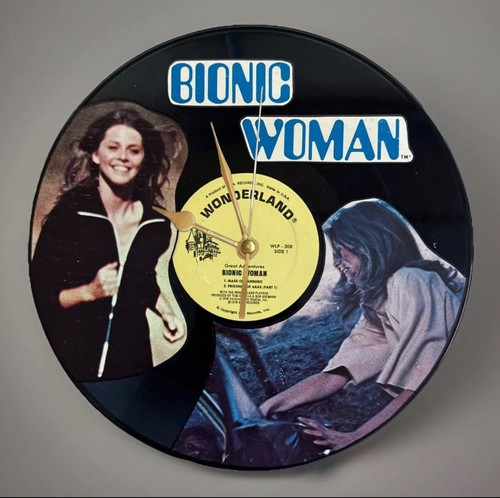 THE BIONIC WOMAN - Vinyl Record Wall Clock - Pop Art