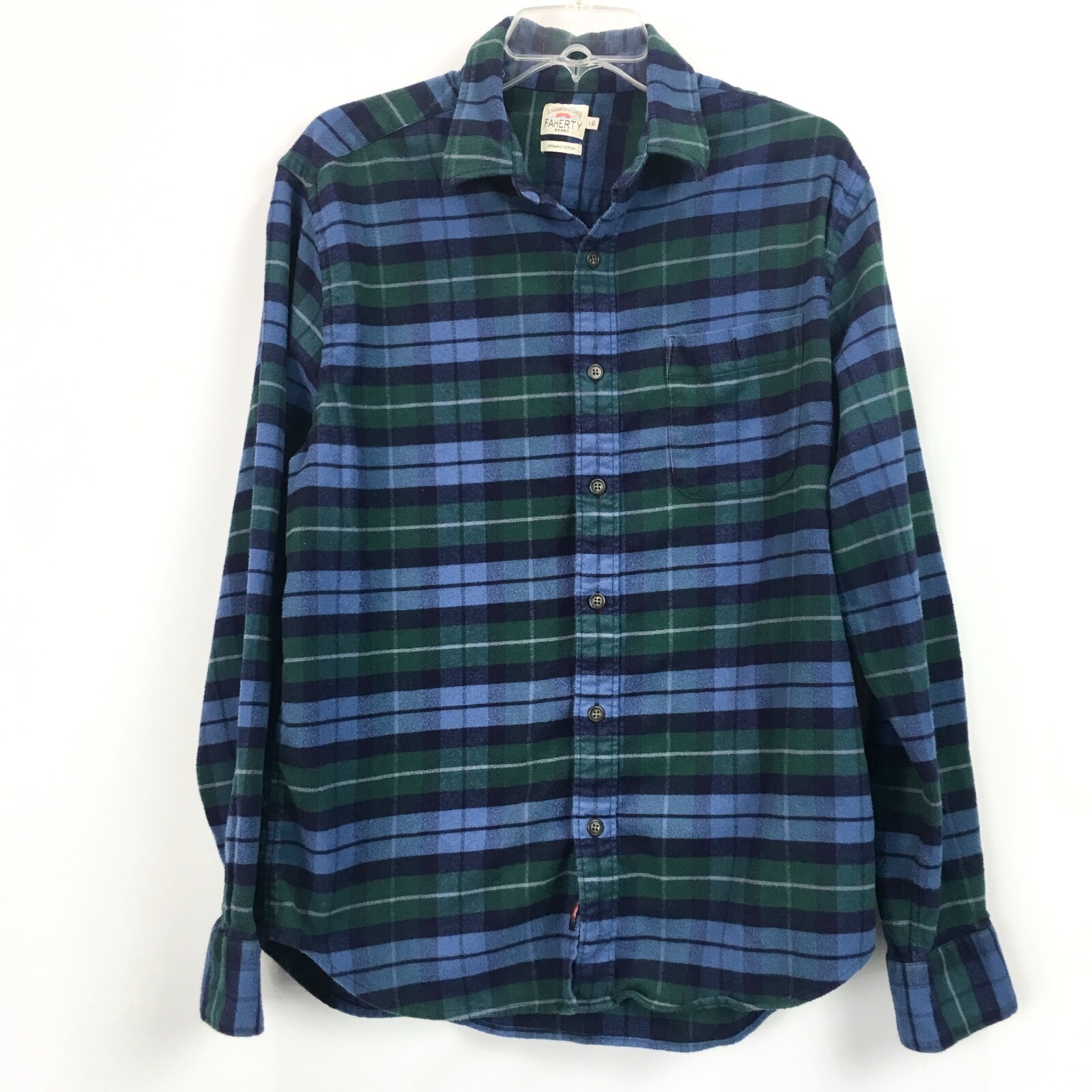 Faherty Mens Large Flannel Shirt Seaview Organic Cott… Gem