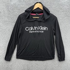 Calvin Klein Performance Triple Moisture Wick Black Hoodie Pullover Womens M