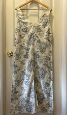 NWT Reformation Blue White Teacup Floral Print 100% Linen Monique Dress S / M