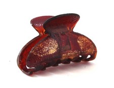 FLAT SALE French Hair Claw 2 3/4 x 1 1/2 Inches Brown Tortoise Shell Clip C4
