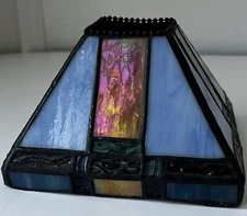 Mini Stain Glass Lamp Cover For Tea Light Candle (Cover Only) 5.5” Sq 3.5” Tall