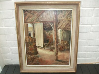 20. JAHRHUNDERT ÖL AUF LEINWAND ''TYTHE BARN'' ARRETON VON DOROTHY. M. GIBSON, R.B.A