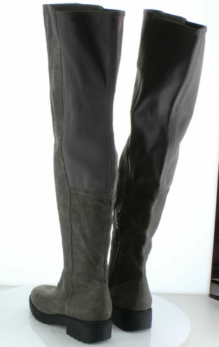Eileen Fisher Loft GRAYISH / BROWN Nubuck Leather OTK Boots Women's 6.5 $398 - Picture 3 of 6