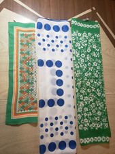 3 Mod Rockabilly women's vintage scarves polka dots and flowers polyester 