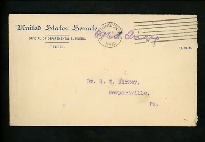 US Postal History Official Business Congress Free Frank 1902 DC Newportville PA