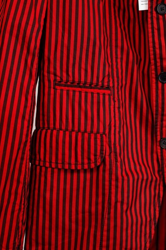 Comme des Garcons Shirt SS/22 Runway Red Black Striped Blazer, Size XL - Picture 8 of 11