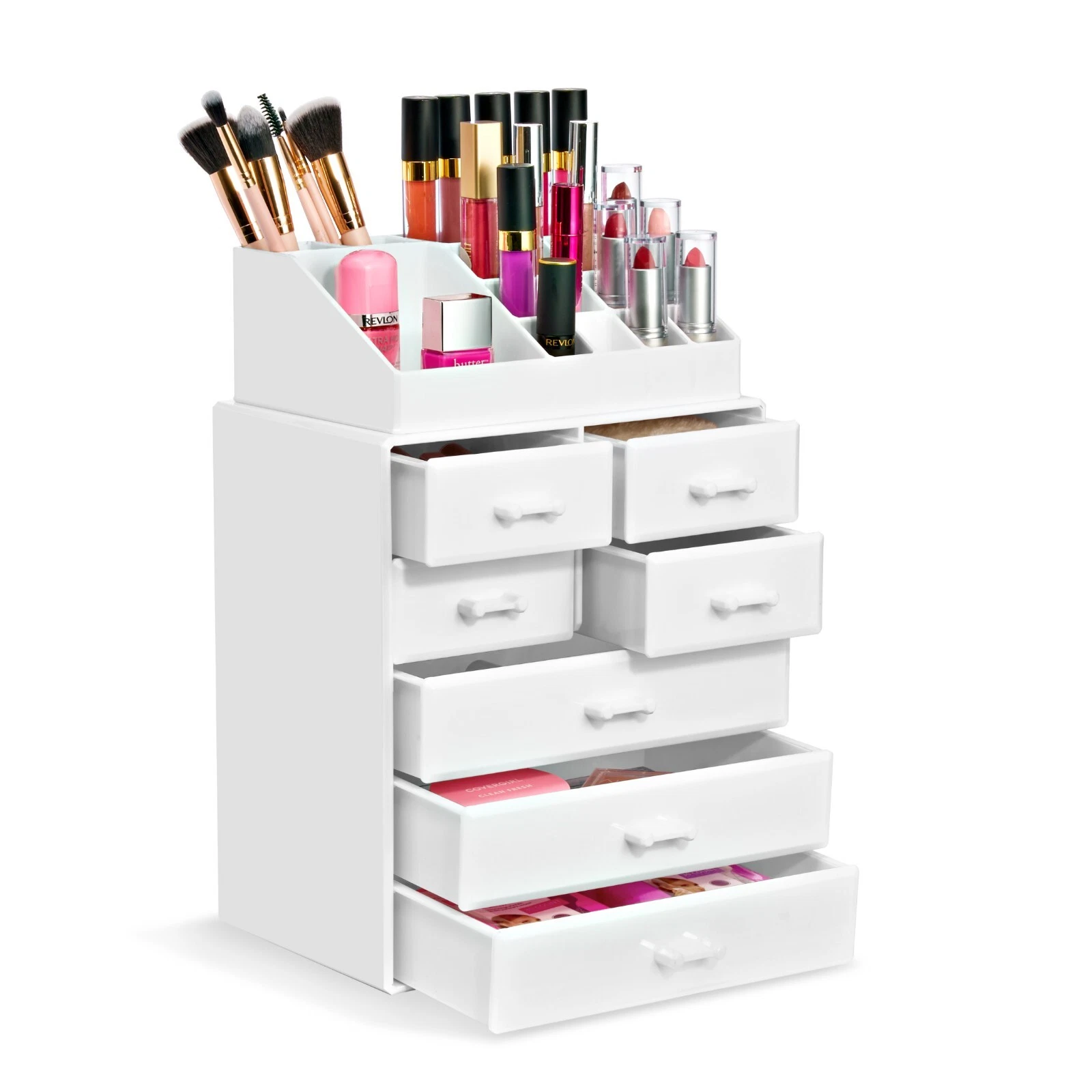 Sorbus Acrylic Makeup Organizer, Brush Holder and Make Up Storage Drawers