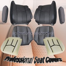 For 2003-2006 Chevy Suburban Gmc Yukon Front Bottom Top Leather Seat Cover Black